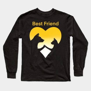 Dog and cat best friend love Long Sleeve T-Shirt